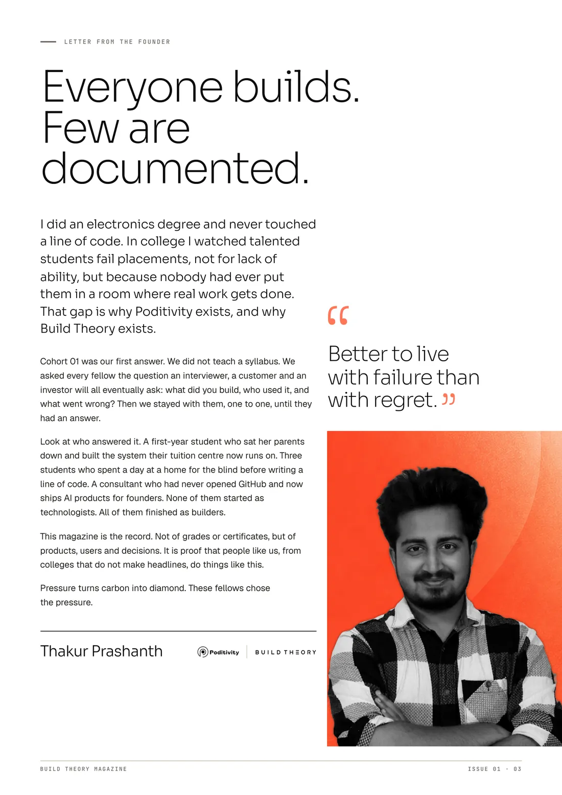 Page 3: Letter from the founder